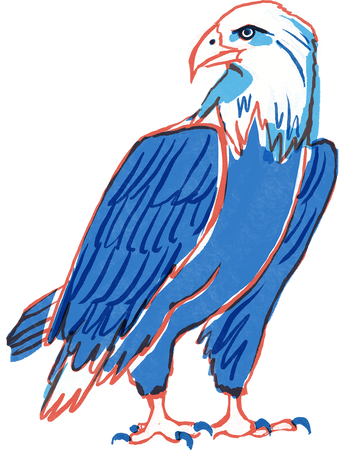 Hand Painted 4th of July Eagle 