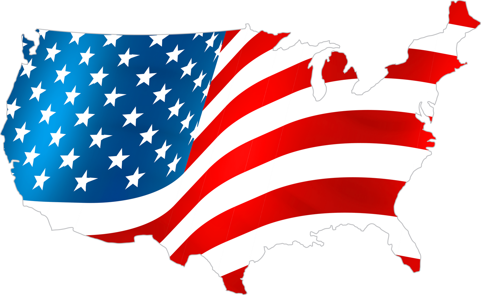 USA Flag and Map.